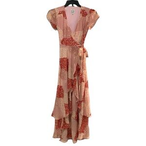 EUC Blue Rain Wraparound Floral Dress • Size XXS